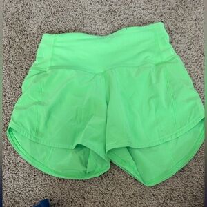 Lululemon Athletica Speed Ups Lined 4” Shorts Pistachio